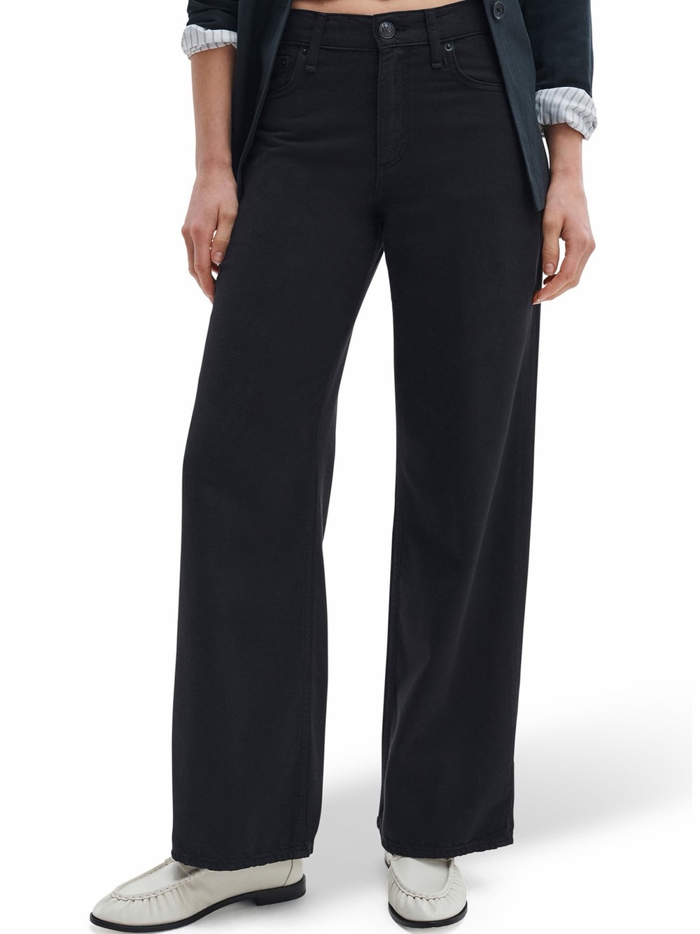 rag & bone The Aiden Low-Rise Wide Leg Jeans